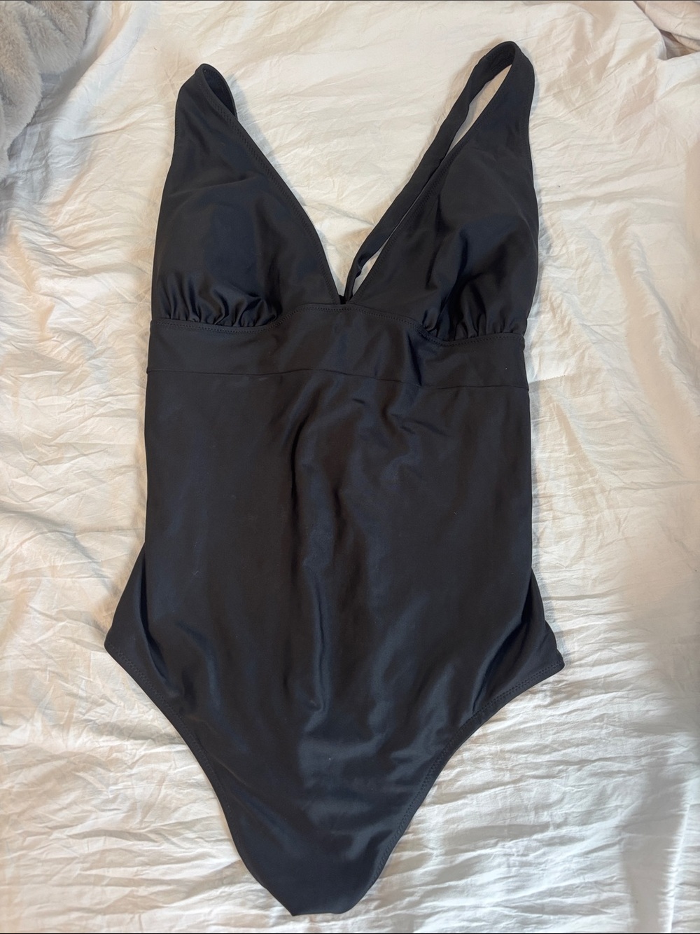 Old Navy Black V-Neck One-Piece Swimsuit